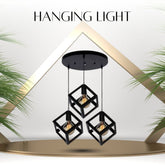 3-in-1 Modern Square Cube Hanging Lamp & Ceiling Light  Unique Design